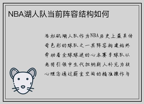 NBA湖人队当前阵容结构如何